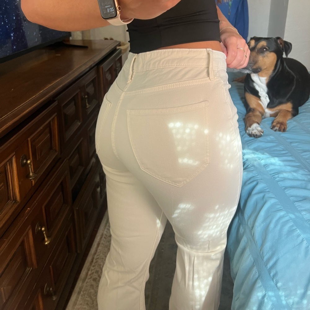 Abercrombie & Fitch Ultra High Rise Cream Pants